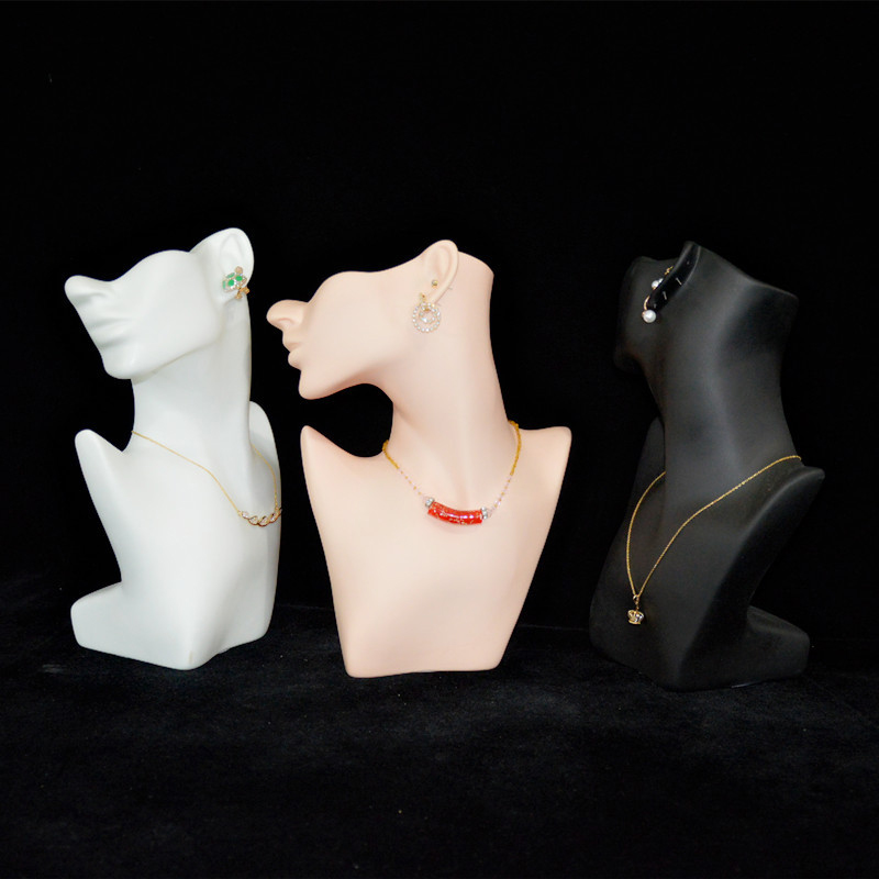 Women Accessories Display - White Half Face Mannequin Head Jewelry