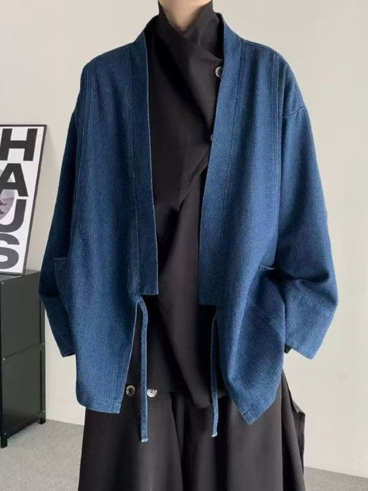 Women Electronic Accessories - Vintage Japanese Style Denim Coat Men