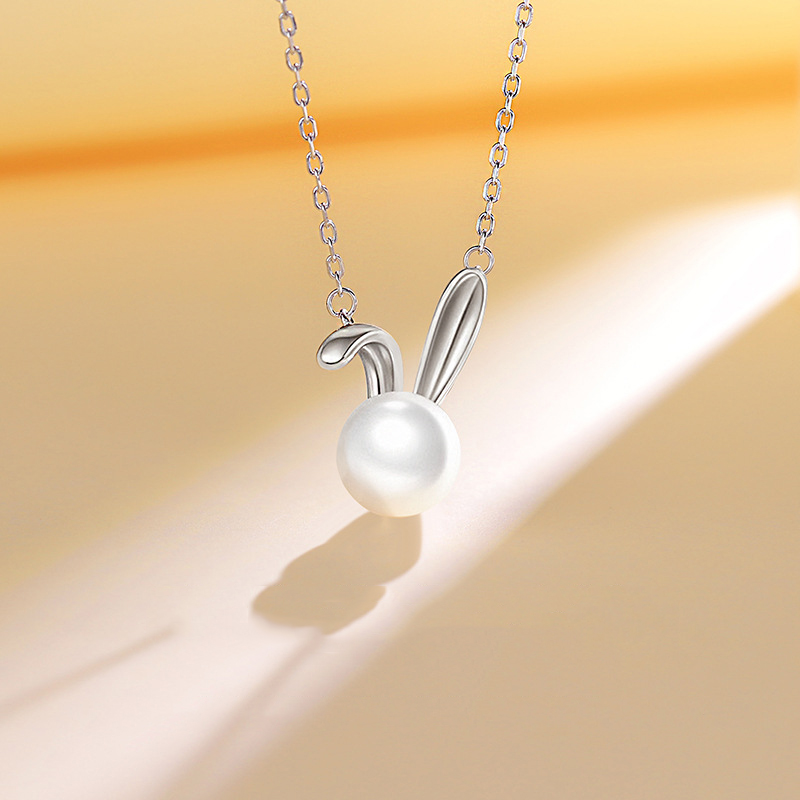 Cute Rabbit Pearl Pendant Neck - Women Accessories Meaning 评论和价格