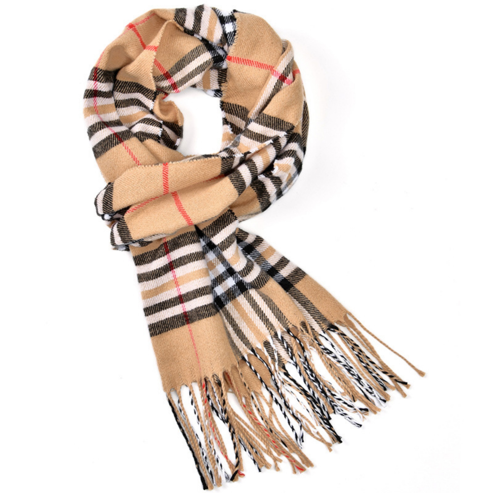 1PCPlaid Scarf Tassel Design C - Women'S Winter Accessories Set 评论和价格