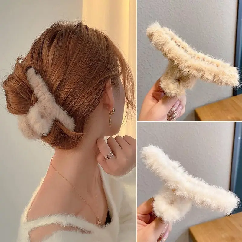 Large Plush Hair Claw Shark Cl - Women'S Winter Accessories Set 评论和价格