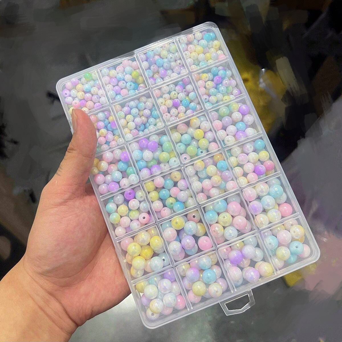 800pcs/24 grid set box 6mm/8mm - Women Accessories Box 评论和价格