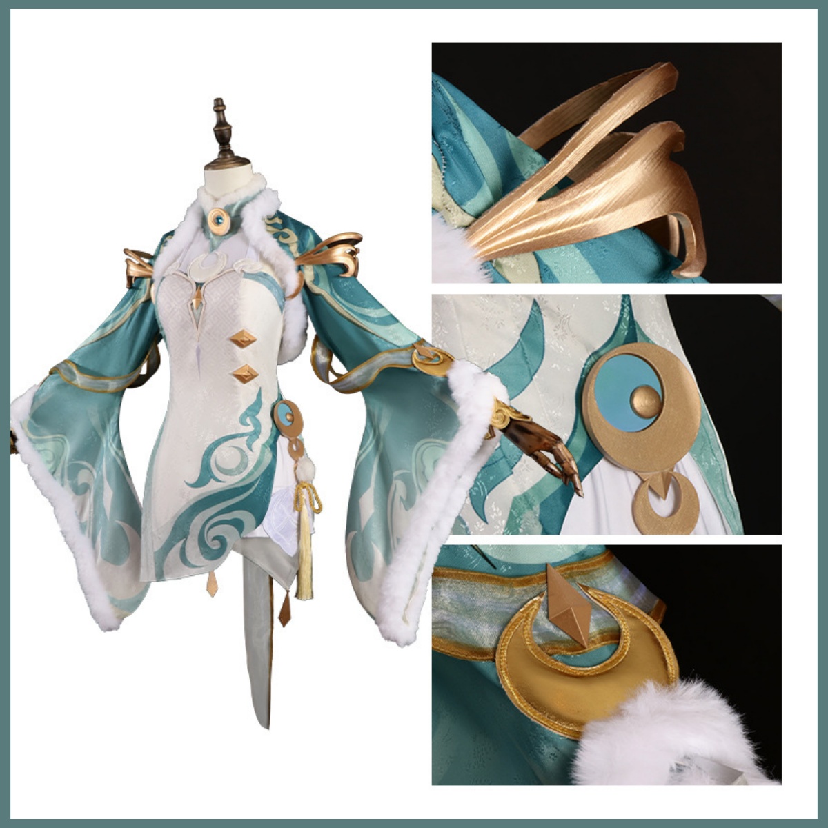 Game Zibai Cosplay Costume Gre - Women'S Ear Accessories 评论和价格