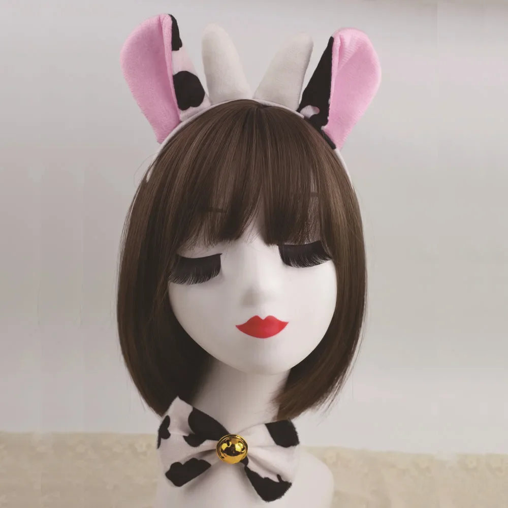 Milk Cow Costume Set Ears Head - Women'S Ear Accessories 评论和价格