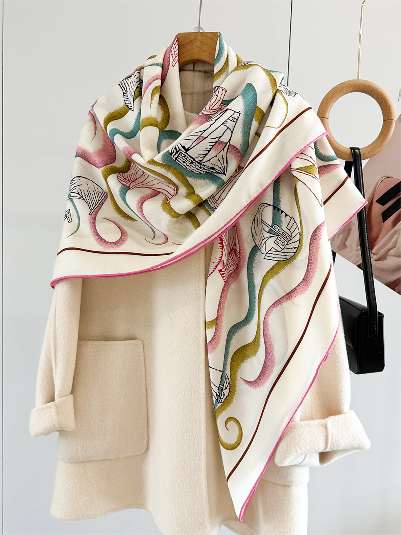 Double Faced 135CM Scarf Luxur - Women'S Winter Accessories Set 评论和价格