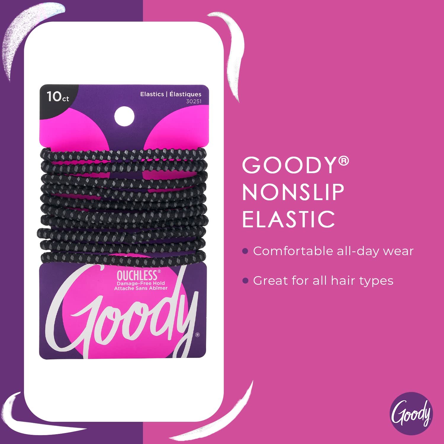 No Slip Hair Ties 10 Ct Black  - Women Accessories Images 评论和价格