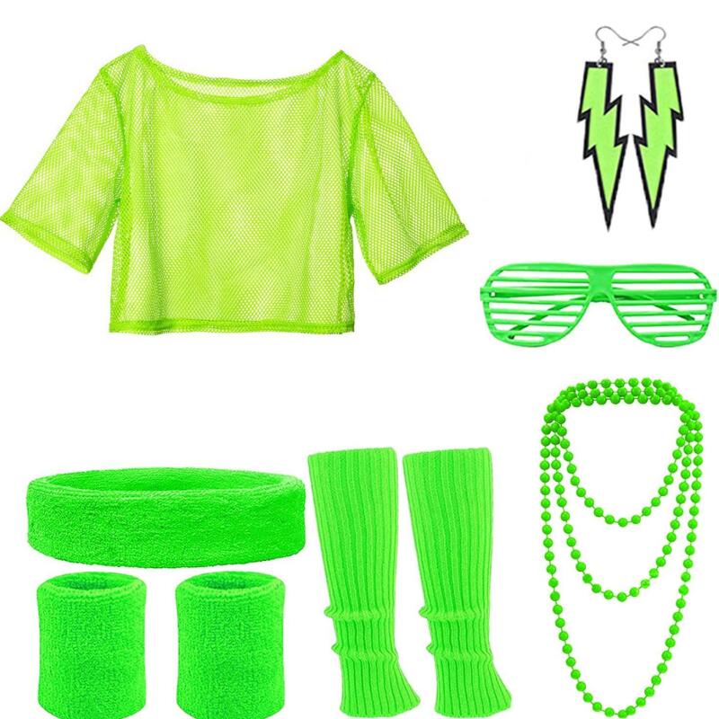 80s Hippie Disco Outfit Set Ne - Women'S Ear Accessories 评论和价格