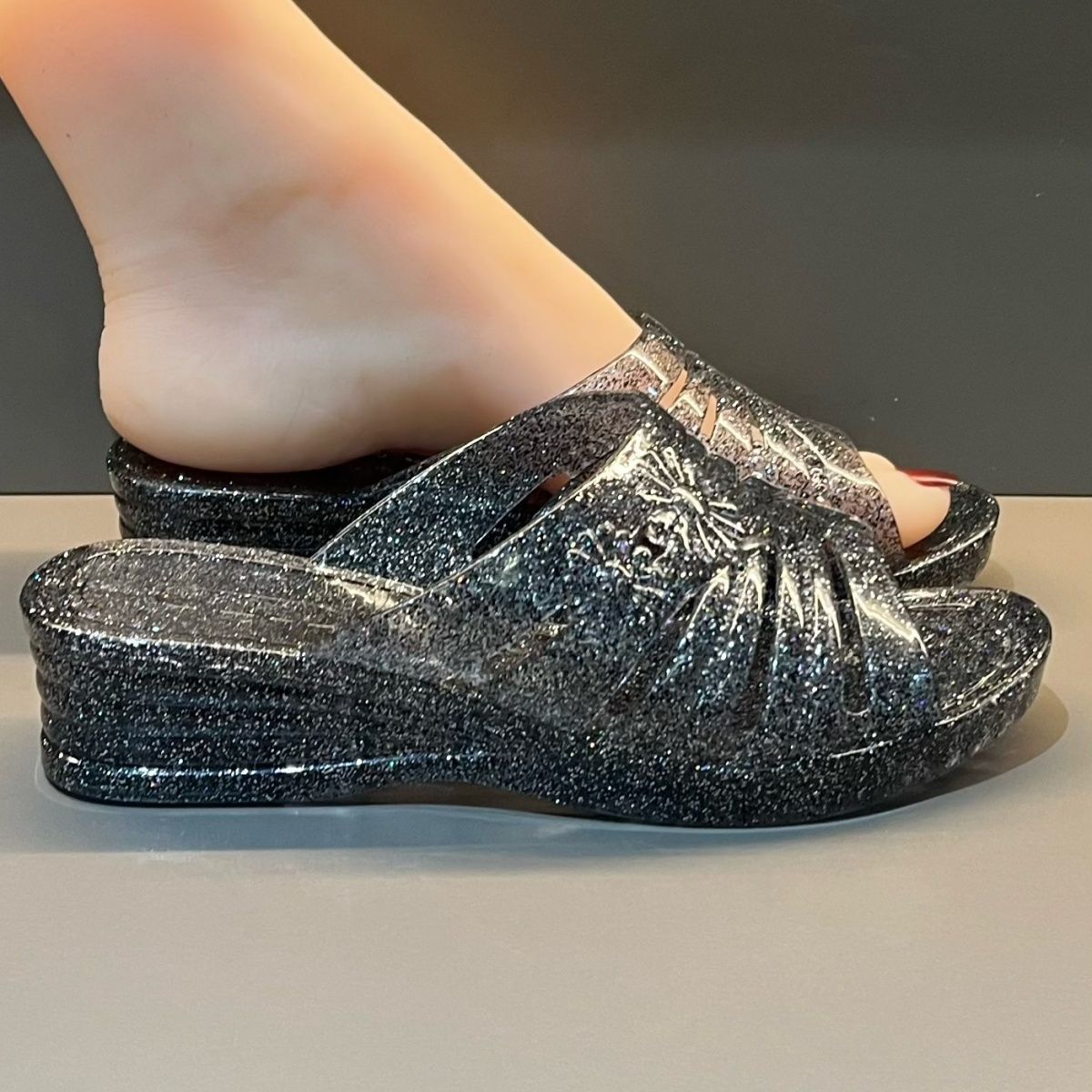 WFashion Purple Glitter Jelly  - Women'S Shoes And Accessories 评论和价格