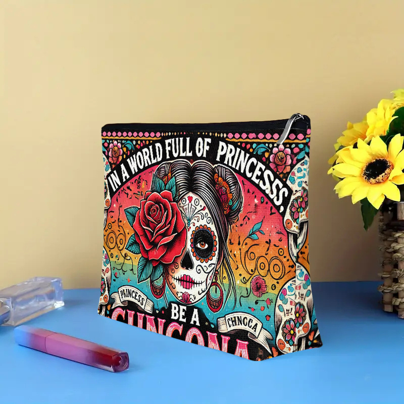 A Flower and skull cosmetic ba - Women Accessories Box 评论和价格