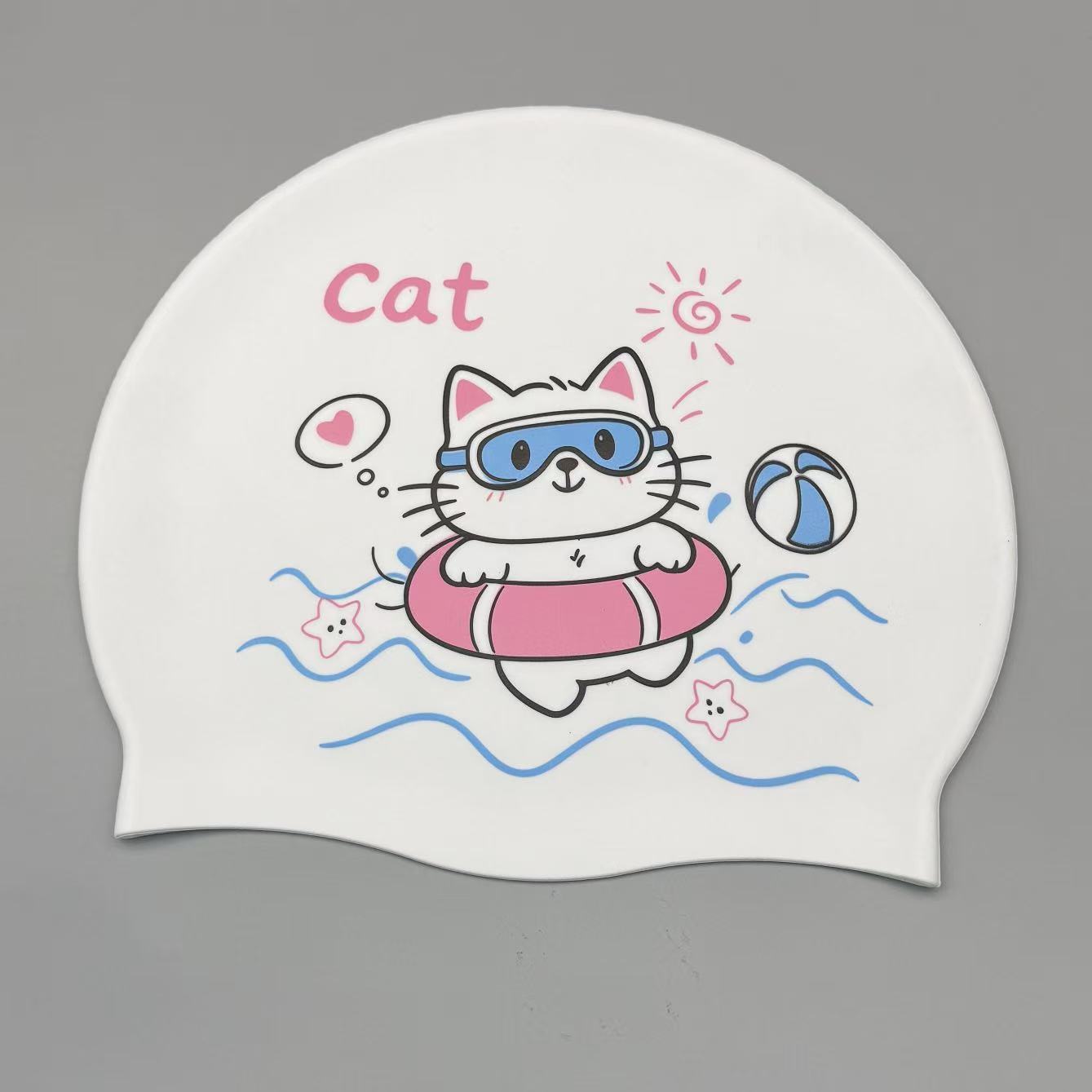 Cute Kitten Silicone Swim Cap  - Women'S Ear Accessories 评论和价格