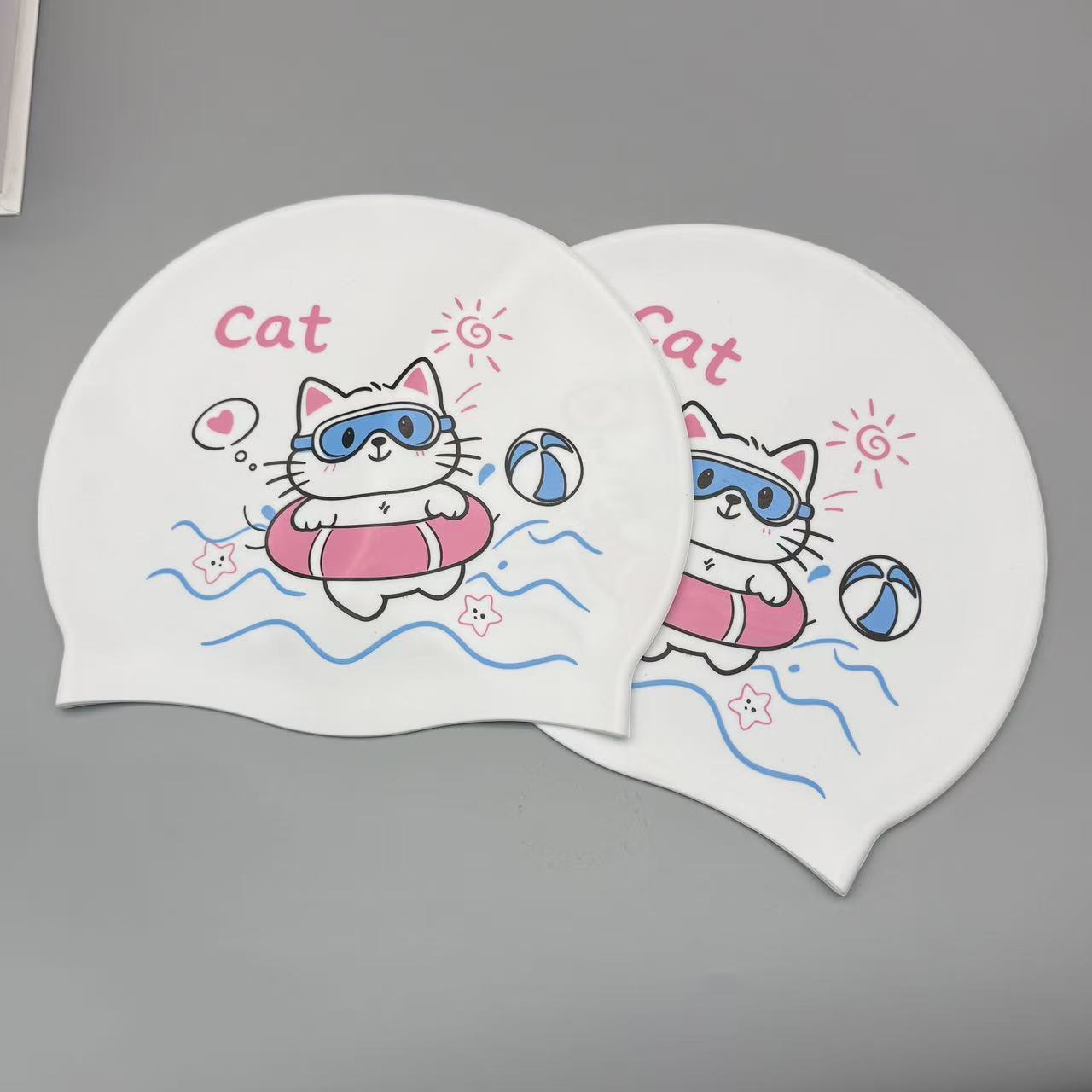 Cute Kitten Silicone Swim Cap  - Women'S Ear Accessories 评论和价格