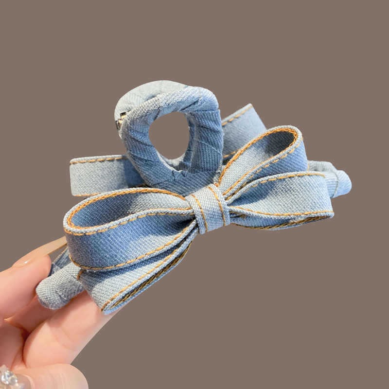 Autumn Winter Denim Bow Hair C - Women'S Winter Accessories Set 评论和价格