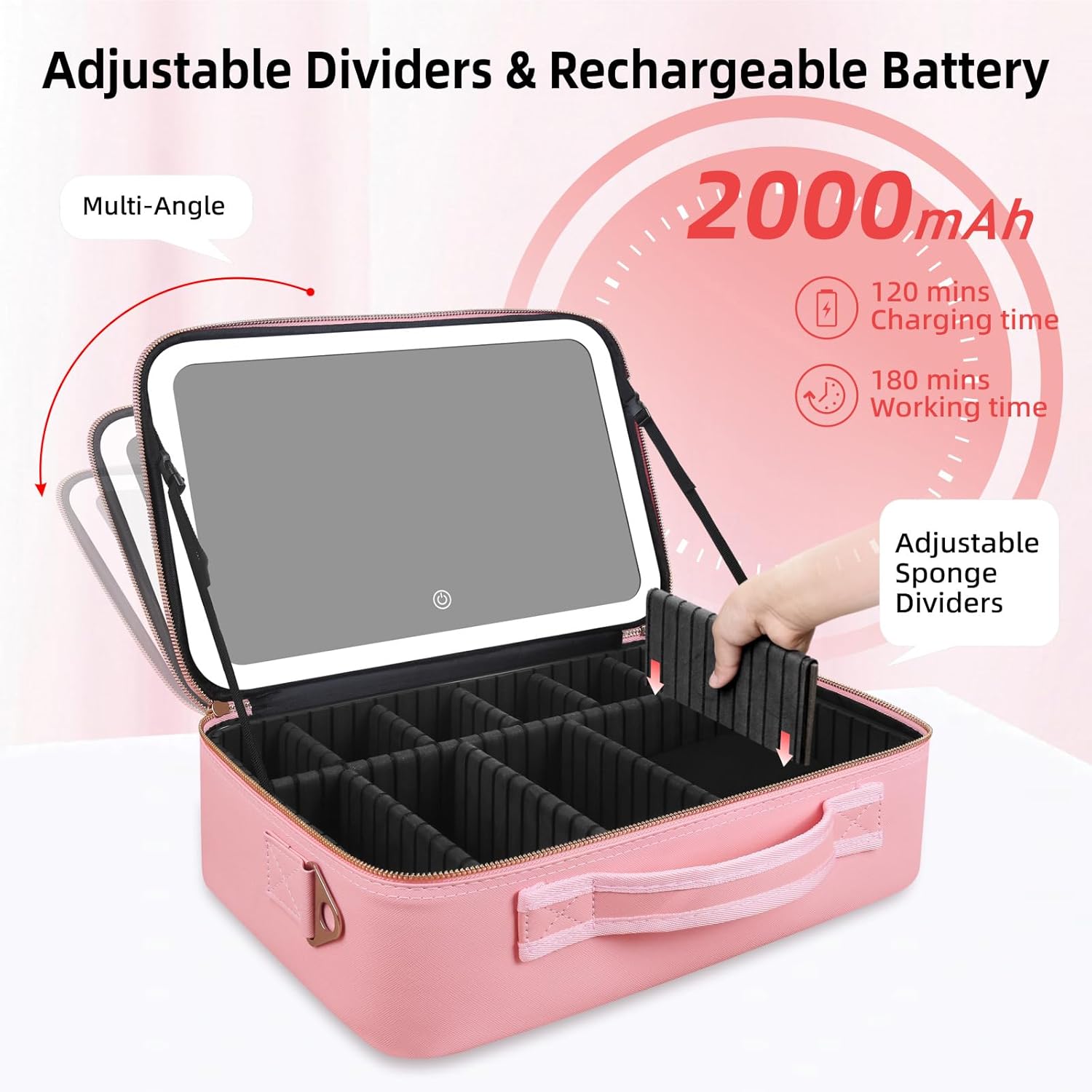 Large Capacity Makeup Bag 15'' - Women Accessories Box 评论和价格