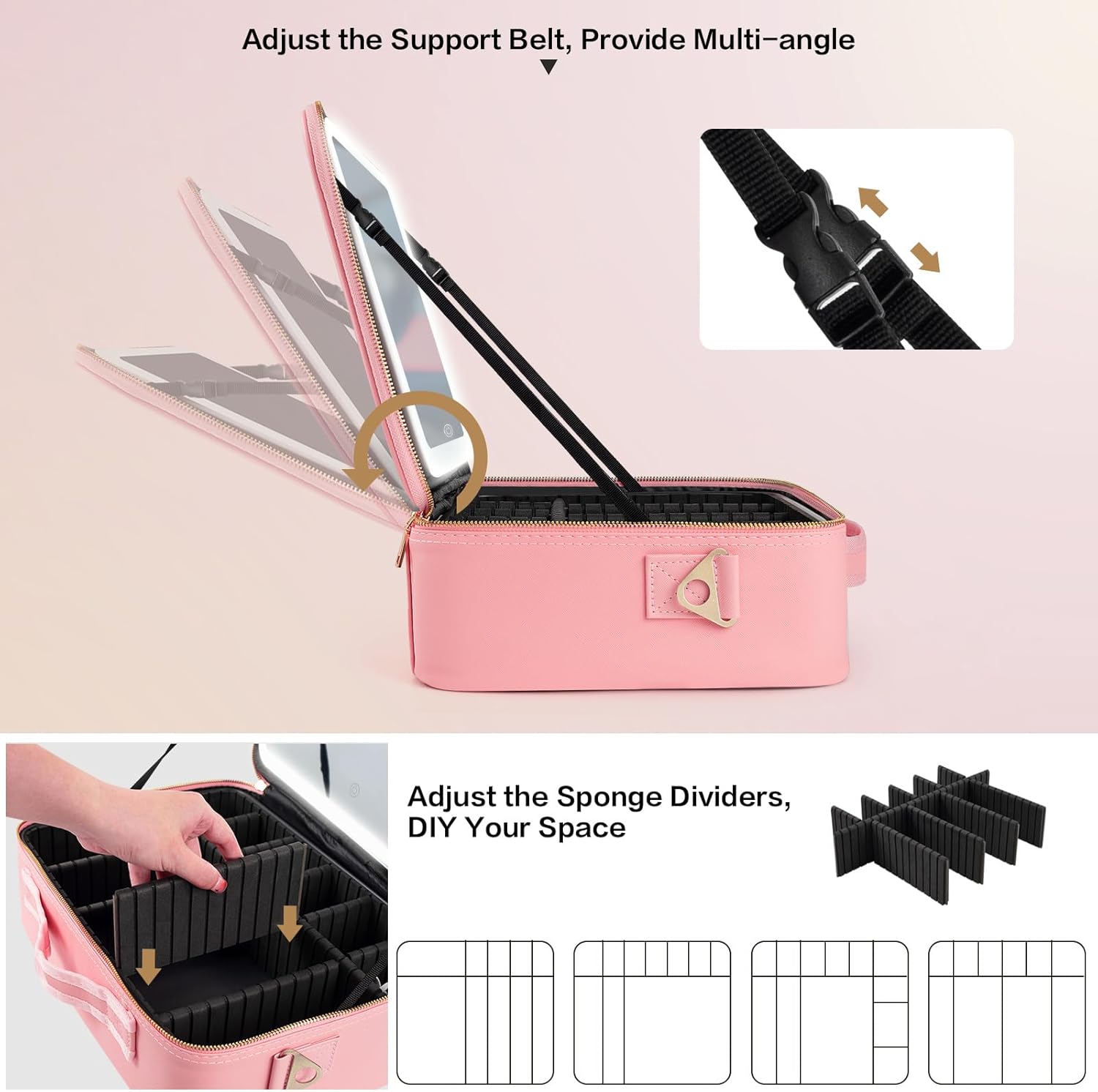 Large Capacity Makeup Bag 15'' - Women Accessories Box 评论和价格